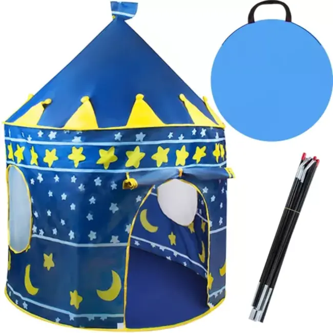 Kruzzel Koninklijke Tent voor Kinderen - Opvouwbaar en Veilig - 135x105 cm - Donkerblauw