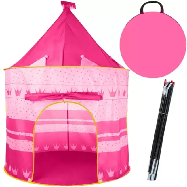Kruzzel Koninklijke Tent voor Kinderen - Opvouwbaar en Veilig - 135x105 cm - Roze
