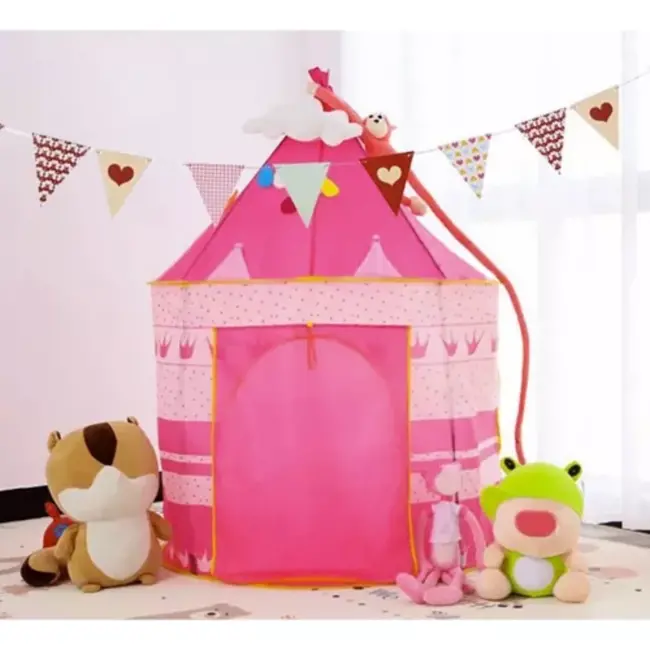 Kruzzel Koninklijke Tent voor Kinderen - Opvouwbaar en Veilig - 135x105 cm - Roze