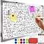 Maaleo Whiteboard - 60x40 cm - Magnetisch - Inclusief Markers, Magneten en Spons
