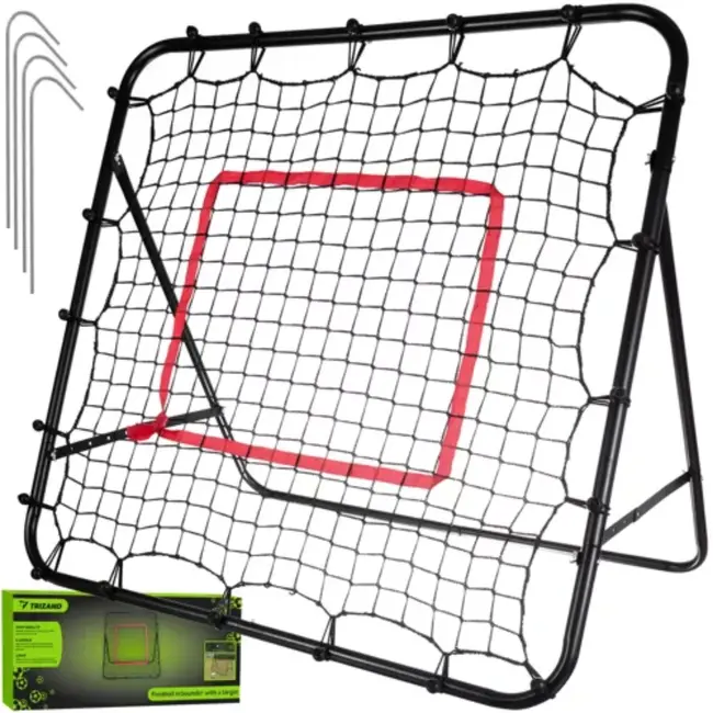 Trizand Voetbaltrainer 120 x 120 cm met stabiel ijzeren frame & vizier