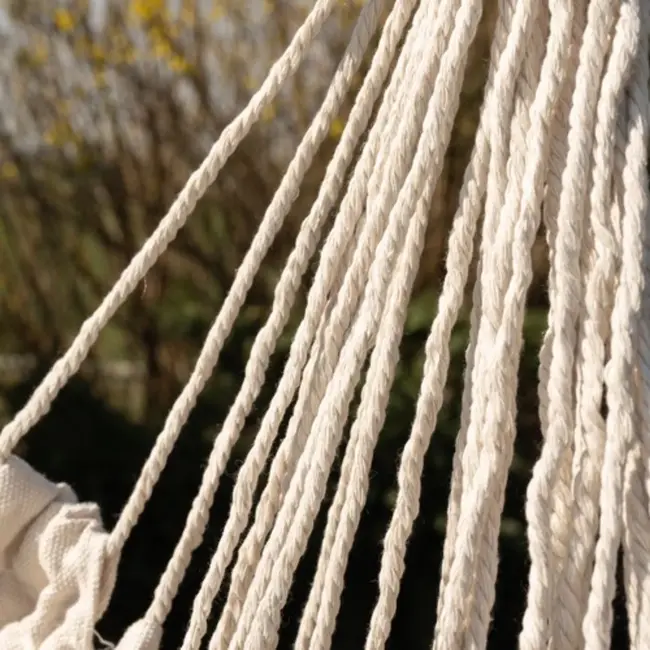 Ruhhy Beige Braziliaanse hangstoel met kussens - perfect voor tuin