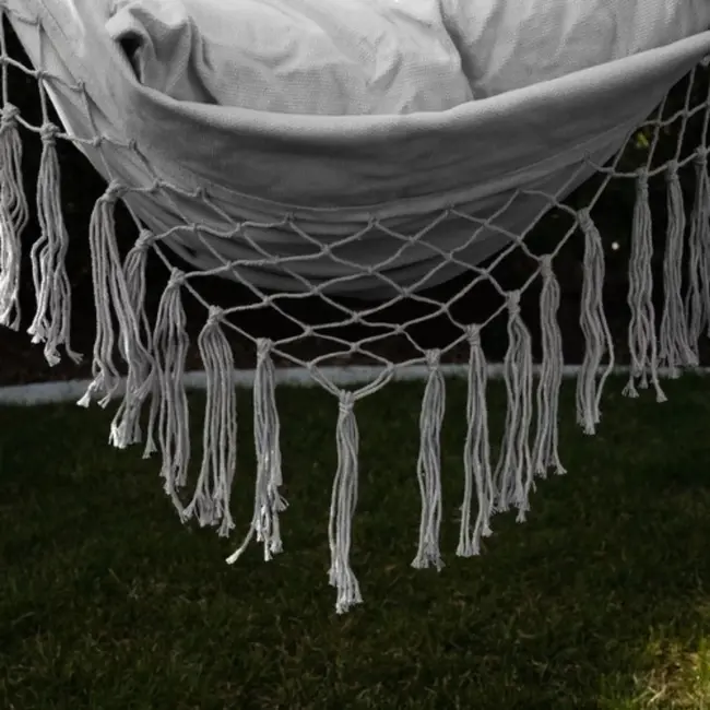 Ruhhy Grijze Braziliaanse hangstoel met kussens - perfect voor tuin