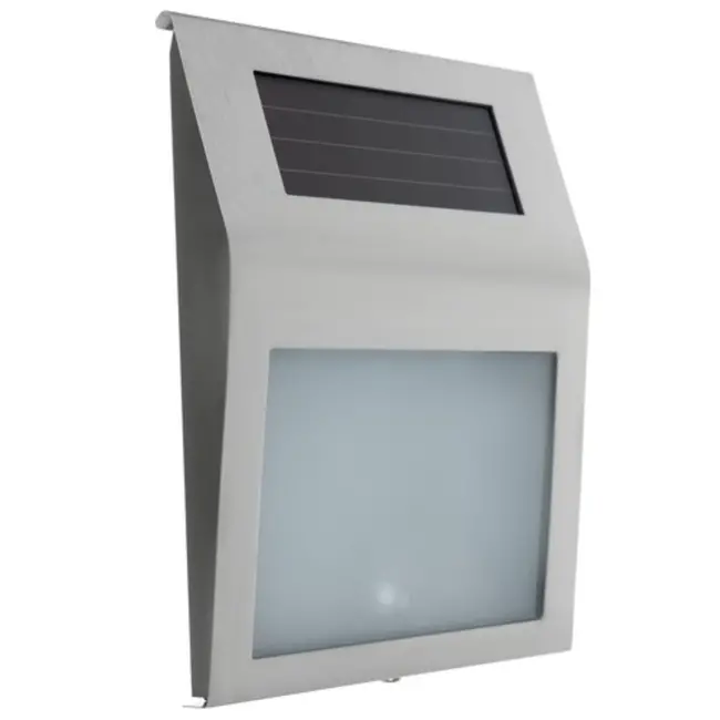 Izoxis Zilver huisnummer met schemersensor en zonnepaneel