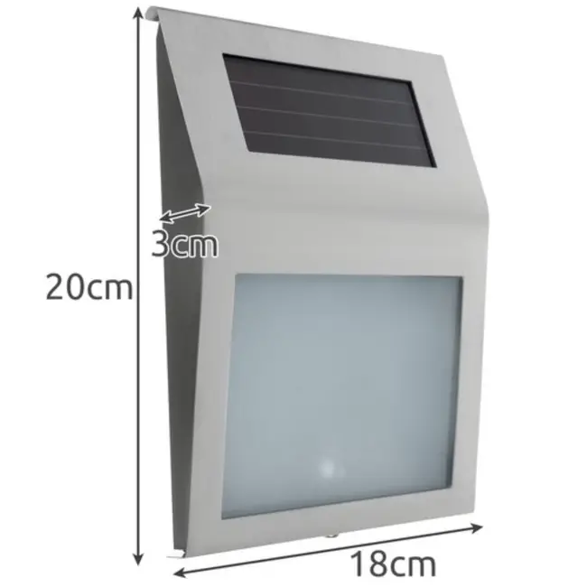 Izoxis Zilver huisnummer met schemersensor en zonnepaneel