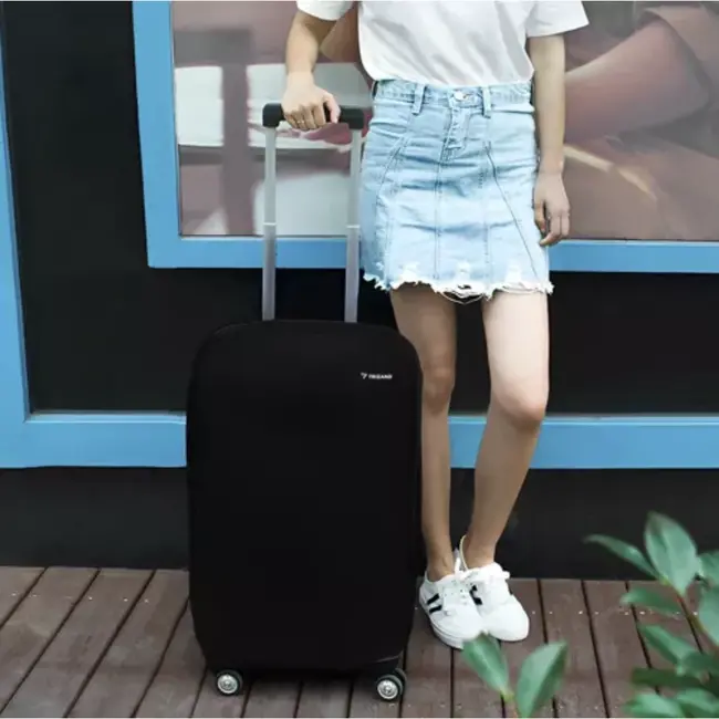 Trizand Zwarte kofferhoes met waterdichte bescherming -  Maat L