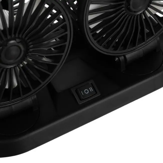 Xtrobb Dubbele Auto Ventilator - 360° Rotatie en Tweestaps Snelheidsregeling