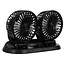 Xtrobb Dubbele Auto Ventilator - 360° Rotatie en Tweestaps Snelheidsregeling