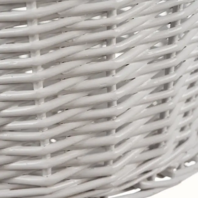 Purlov Witte rieten fietsenmand voor veilig vervoer van huisdieren