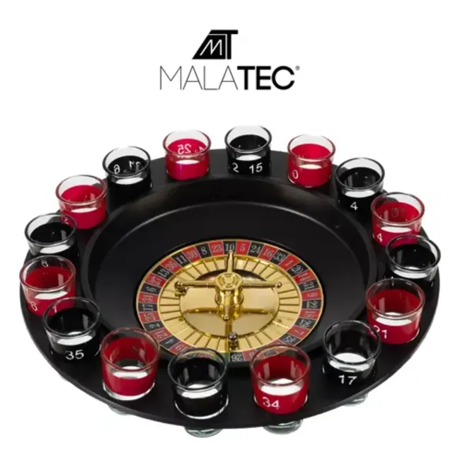 Malatec Alcohol roulette spel met 16 glazen - perfect voor elk feest