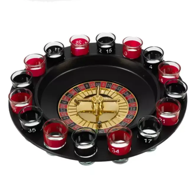 Malatec Alcohol roulette spel met 16 glazen - perfect voor elk feest