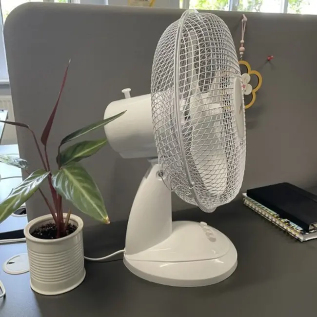 Ruhhy Compacte bureaubladventilator met 3 snelheden & oscillatie - wit