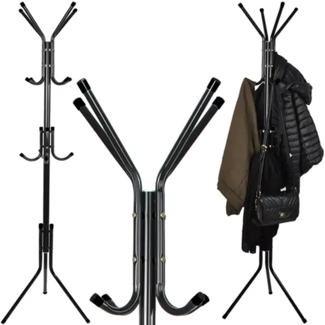 Ruhhy Stevige Staande Hanger met 12 Haken 170cm - Zwart