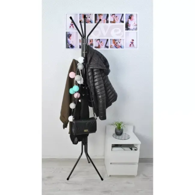 Ruhhy Stevige Staande Hanger met 12 Haken 170cm - Zwart