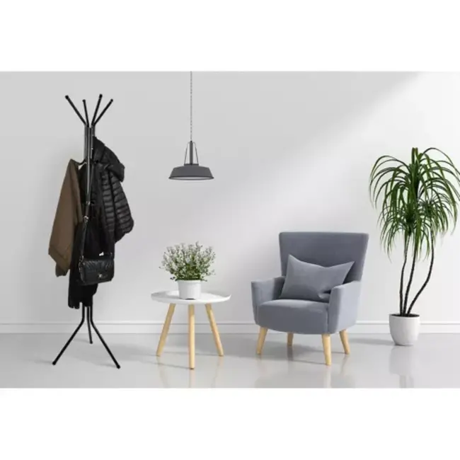 Ruhhy Stevige Staande Hanger met 12 Haken 170cm - Zwart