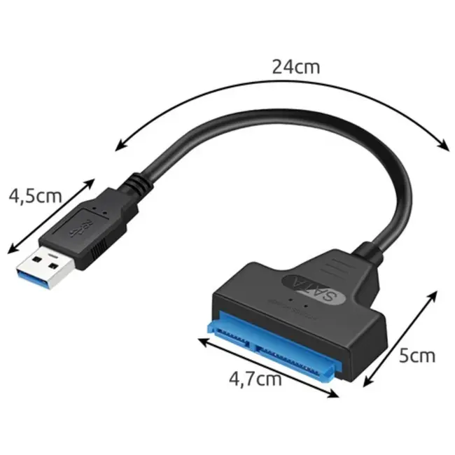 Izoxis USB naar SATA Adapter - 3.0 Standaard, Compatibel met 2,5-inch Schijven