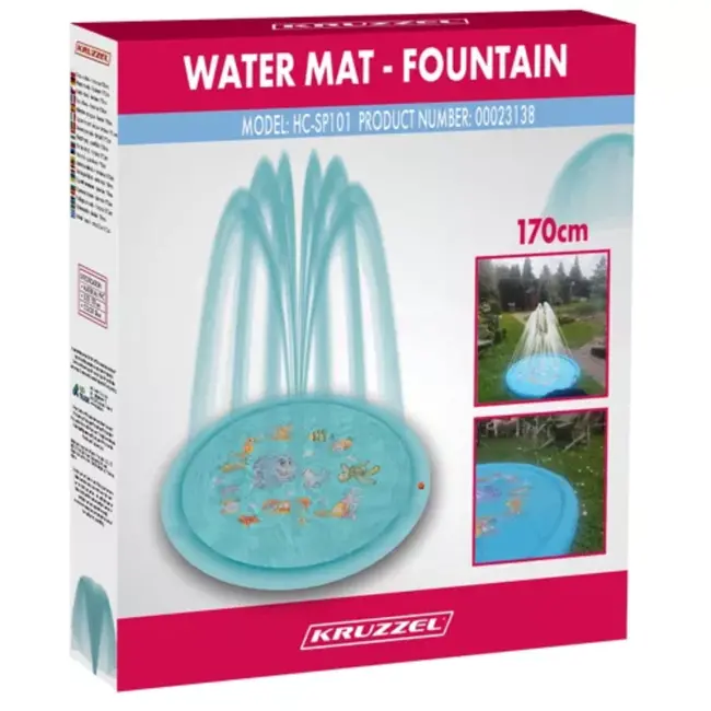 Kruzzel Water Mat - Fontein 165 cm voor Eindeloos Waterplezier