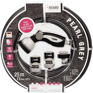 Rehau Tuinslangset - 25 meter - 7-standen spuitpistool - grijs - drukvast en flexibel