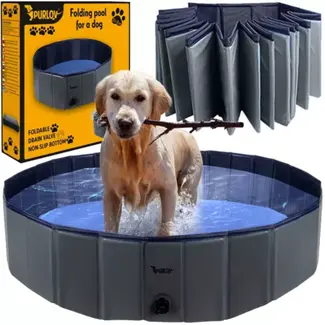 Purlov Groot Opvouwbaar Hondenzwembad 120 x 30 cm met Anti-slip Bodem Purlov Groot Opvouwbaar Hondenzwembad 120 x 30 cm met Anti-slip Bodem