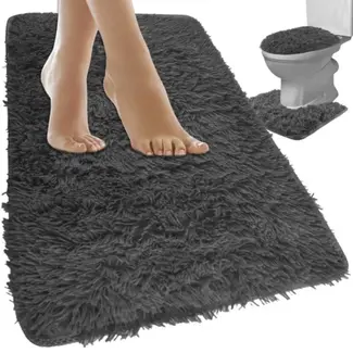 Ruhhy Complete 3-delige Badkamerset met Antislip - Grijs