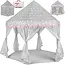 Kruzzel Grote Kindertent Grijs/Roze met Sterrenmotief