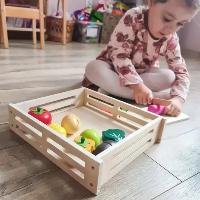 Kruzzel Draagbare Houten Speelgoed Groenten en Fruit