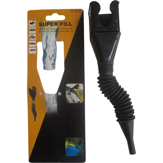 Dragon-Tools Overschenk trechter - polypropyleen - flexibel, morsvrij schenken - 21 tot 25,5 cm, tuit 30 mm - voor autovloeistoffen, 5 l