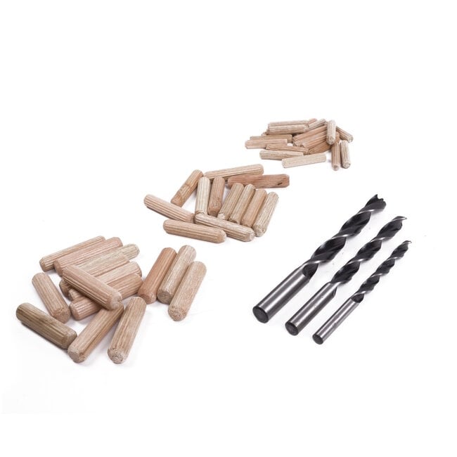 Benson Complete houtbewerking deuvel set - 47-delig - inclusief carbon stalen boren - diverse maten deuvels - met opbergkoffer