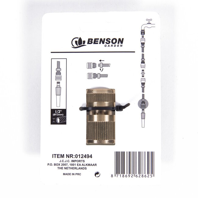 Benson Messing slangkoppeling - 1/2 inch - vrouwelijk - duurzaam - eenvoudig te installeren