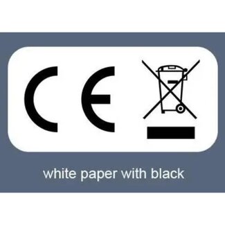 Merkloos CE Markering Sticker - Rechthoekig - Wit - 20 x 10 mm - 60 stuks