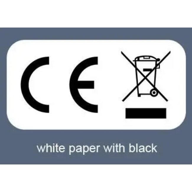 Merkloos CE Markering Sticker - Rechthoekig - Wit - 20 x 10 mm - 60 stuks