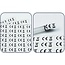 Merkloos CE Markering Sticker - Rechthoekig - Wit - 20 x 10 mm - 60 stuks