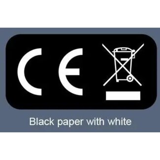 Merkloos CE Markering Sticker - Rechthoekig - Zwart - 20 x 10 mm - 54 stuks