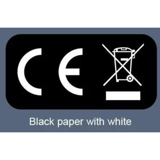Merkloos CE Markering Sticker - Rechthoekig - Zwart - 20 x 10 mm - 54 stuks