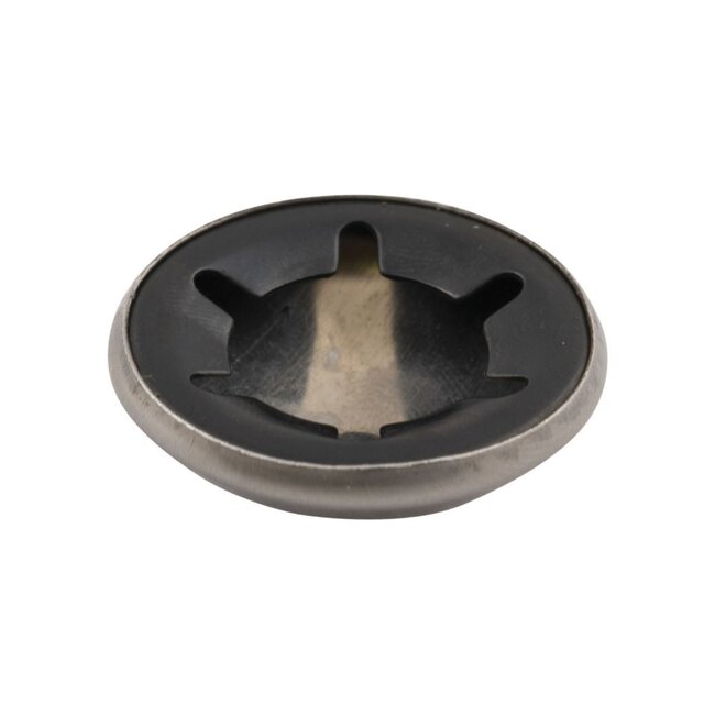 Tarsus Borgdop voor 16 mm as - verzinkt metaal - rvs-kleur - voor veilig afdekken en borgen - steekwagens en kruiwagens