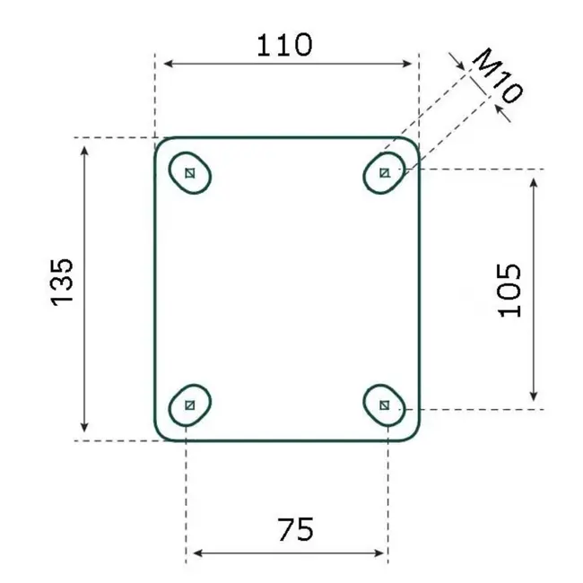 Tarsus Bokwiel - 200 mm - Stalen Velg - Massieve Rubberband - 180 kg Draagvermogen