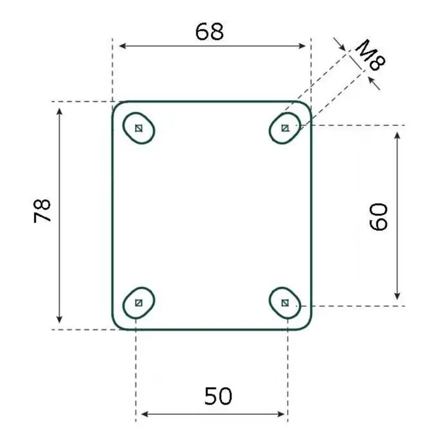 Benson Zwenkwiel met rem - 75 mm - Stalen velg - Massieve rubberband - 40 kg draagvermogen