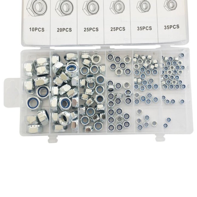 Topgear Zelfborgende moerenset - 150-delig - Verzinkt - Diverse maten - Inclusief opbergdoos