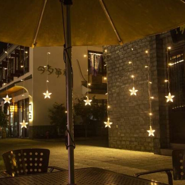 Merkloos LED Lichtgordijn - 550 cm - Warm Wit - Waterdicht met 8 Verlichtingsmodi