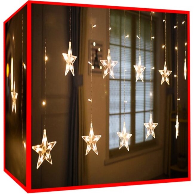 Merkloos LED Lichtgordijn - 550 cm - Warm Wit - Waterdicht met 8 Verlichtingsmodi