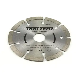 Tooltech Diamant doorslijpschijf 115 mm - Gesegmenteerd - Voor licht beton en kalkzandsteen