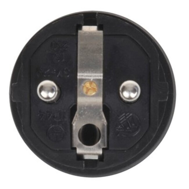 ProPlus Schuko stekker - geaard en slagvast - 230V - IP44 - zwart
