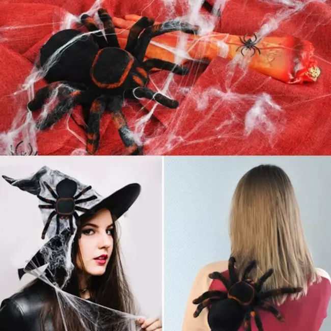 Ruhhy Afstandsbedienbare Spin - Realistische Tarantula met LED-ogen en Bewegende Poten