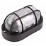 Benson Ovale buitenlamp - zwart kunststof - geribbeld glas - E27 fitting - 17 x 11 x 10.5 cm - IP44