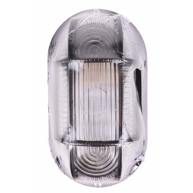 Benson Ovale buitenlamp - zwart kunststof - geribbeld glas - E27 fitting - 17 x 11 x 10.5 cm - IP44