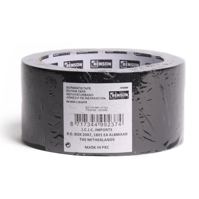 Benson Reparatietape - 48 mm x 10 m - Zwart - Lucht- en waterdicht - Extreem sterk en elastisch