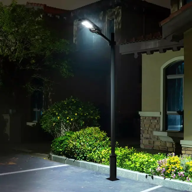 Hofftech Solar LED lantaarn - lichtsensor - IP65 - 11000 mAh - inclusief muurbeugel 40 cm