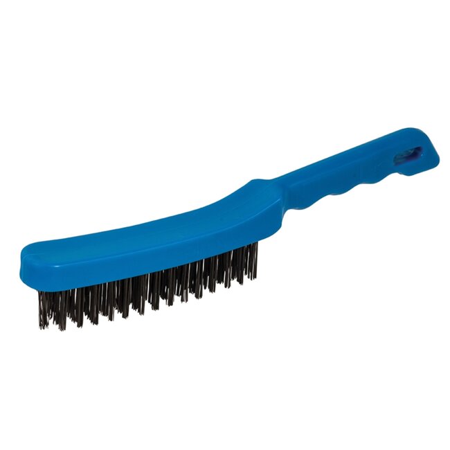 Silverline staalborstel 4 rijen - 280 mm - staalharen - antislip kunststof handvat - zware uitvoering - roest en verf verwijderen