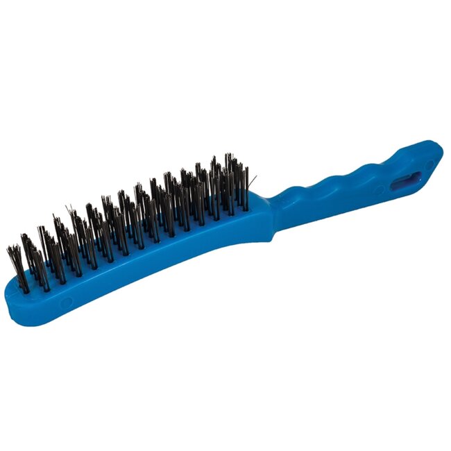 Silverline staalborstel 4 rijen - 280 mm - staalharen - antislip kunststof handvat - zware uitvoering - roest en verf verwijderen