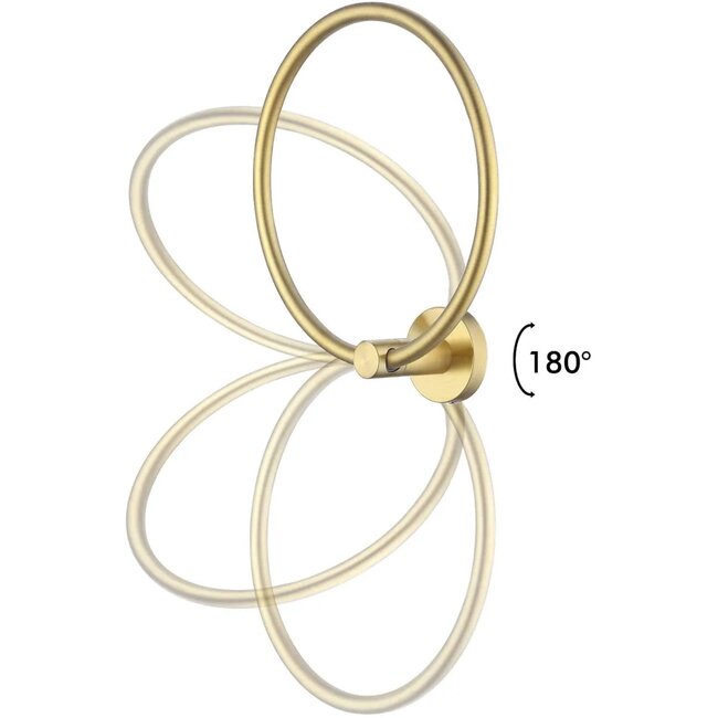 REA Handdoekring - Geborsteld goud - Luxe wandmontage - 155 x 170 mm